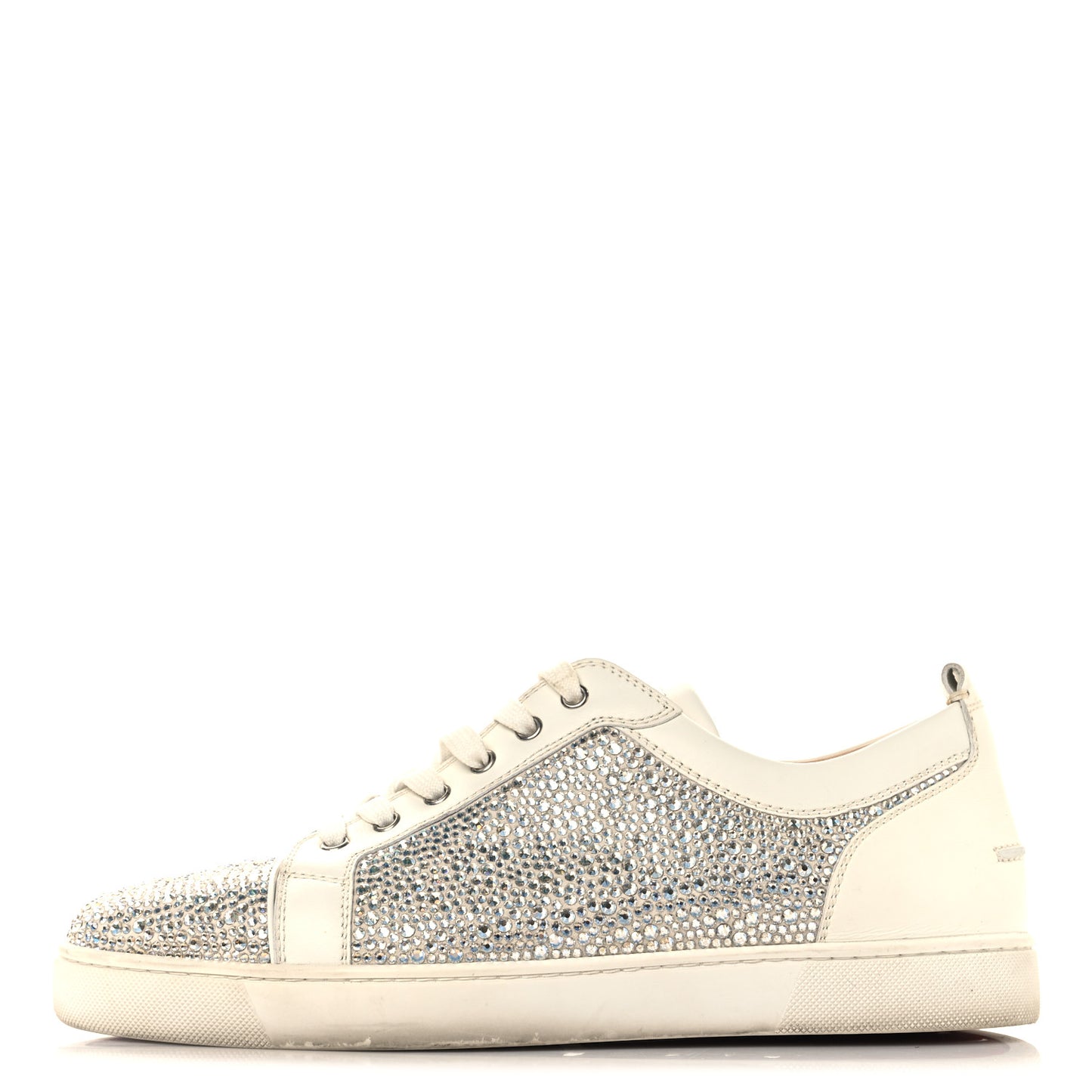 Calfskin Veau Velours Strass Mens Louis Junior Flat Sneakers 46 Latte