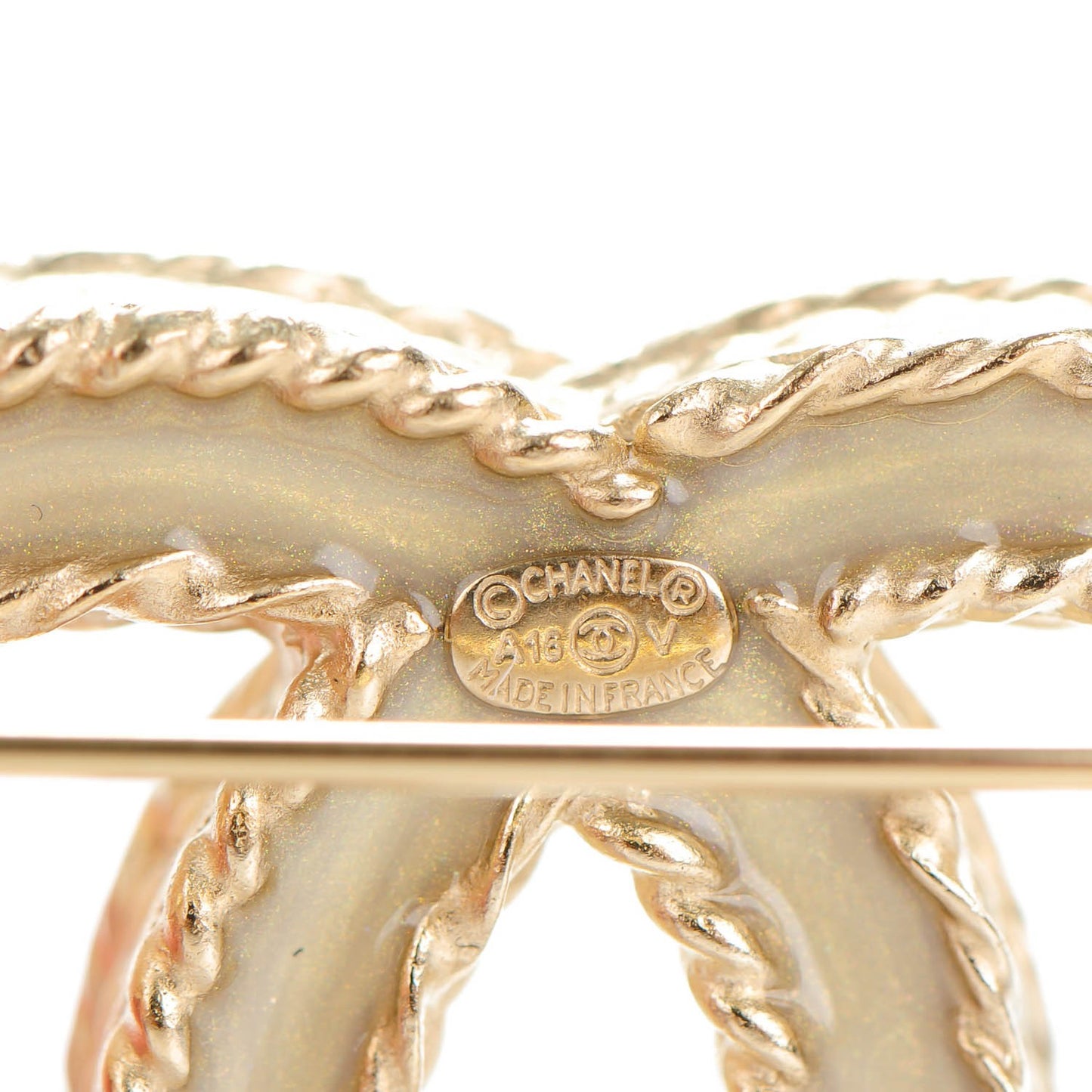 Crystal CC Brooch Light Gold