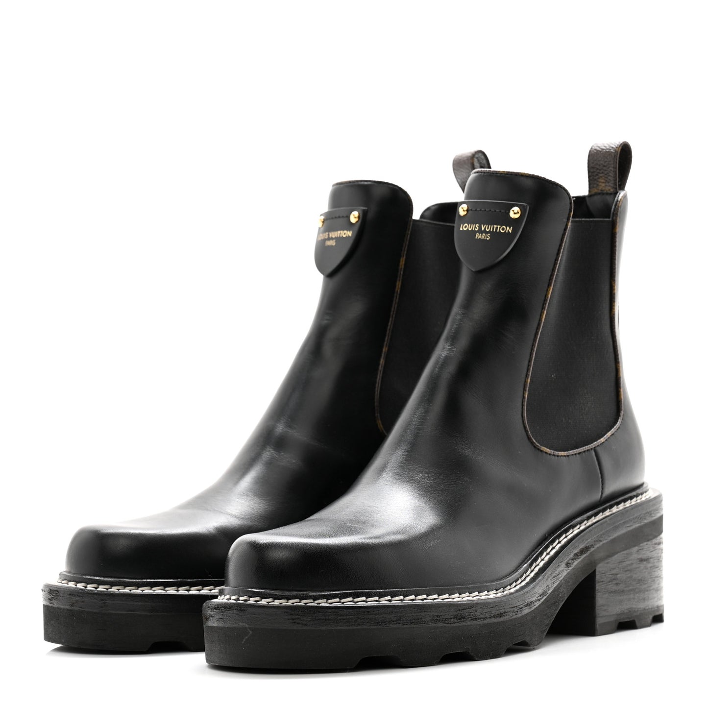 Calfskin Monogram Beaubourg Ankle Boots 38 Black