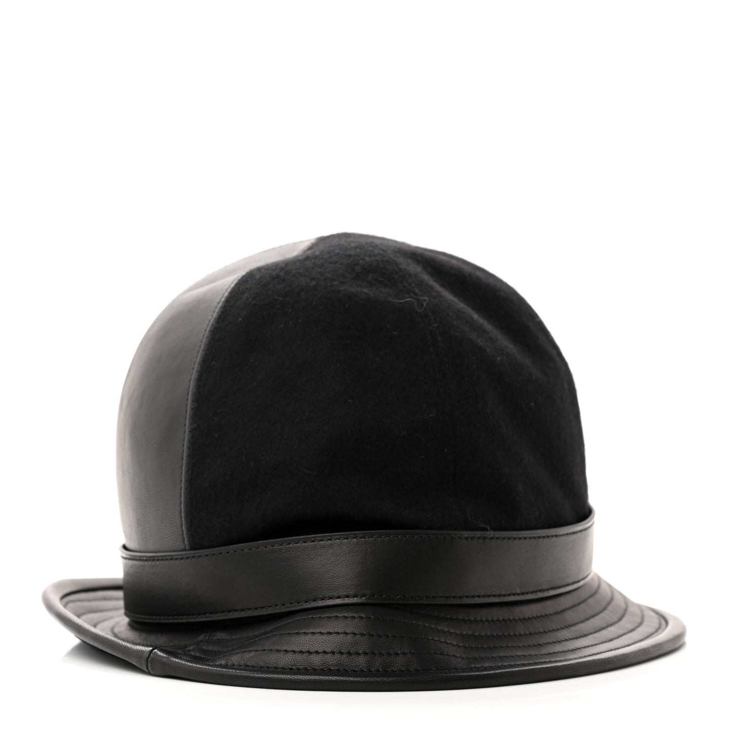 Wool Calfskin Hat 57 Black