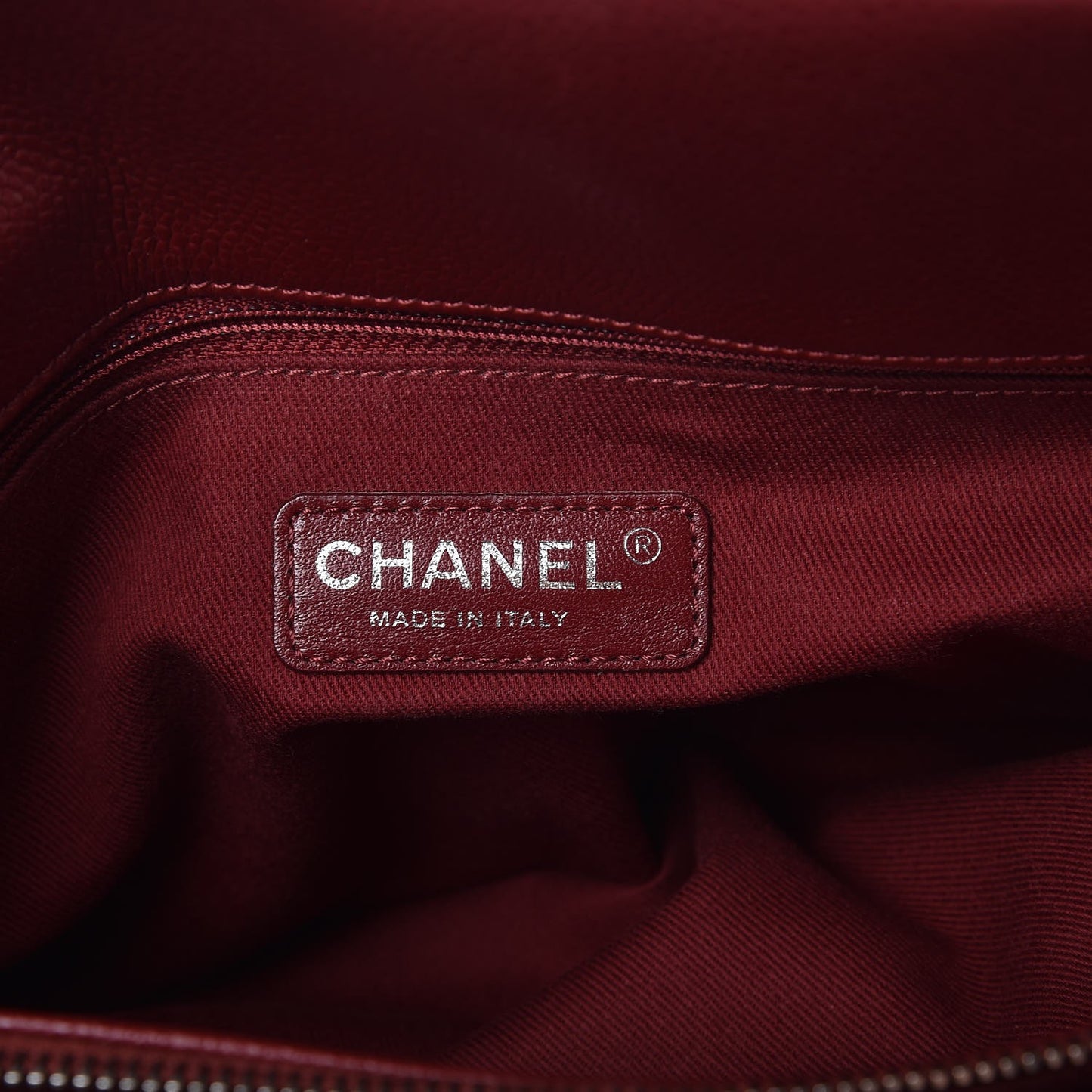 Soft Caviar Timeless Medium Shopping Tote Dark Red