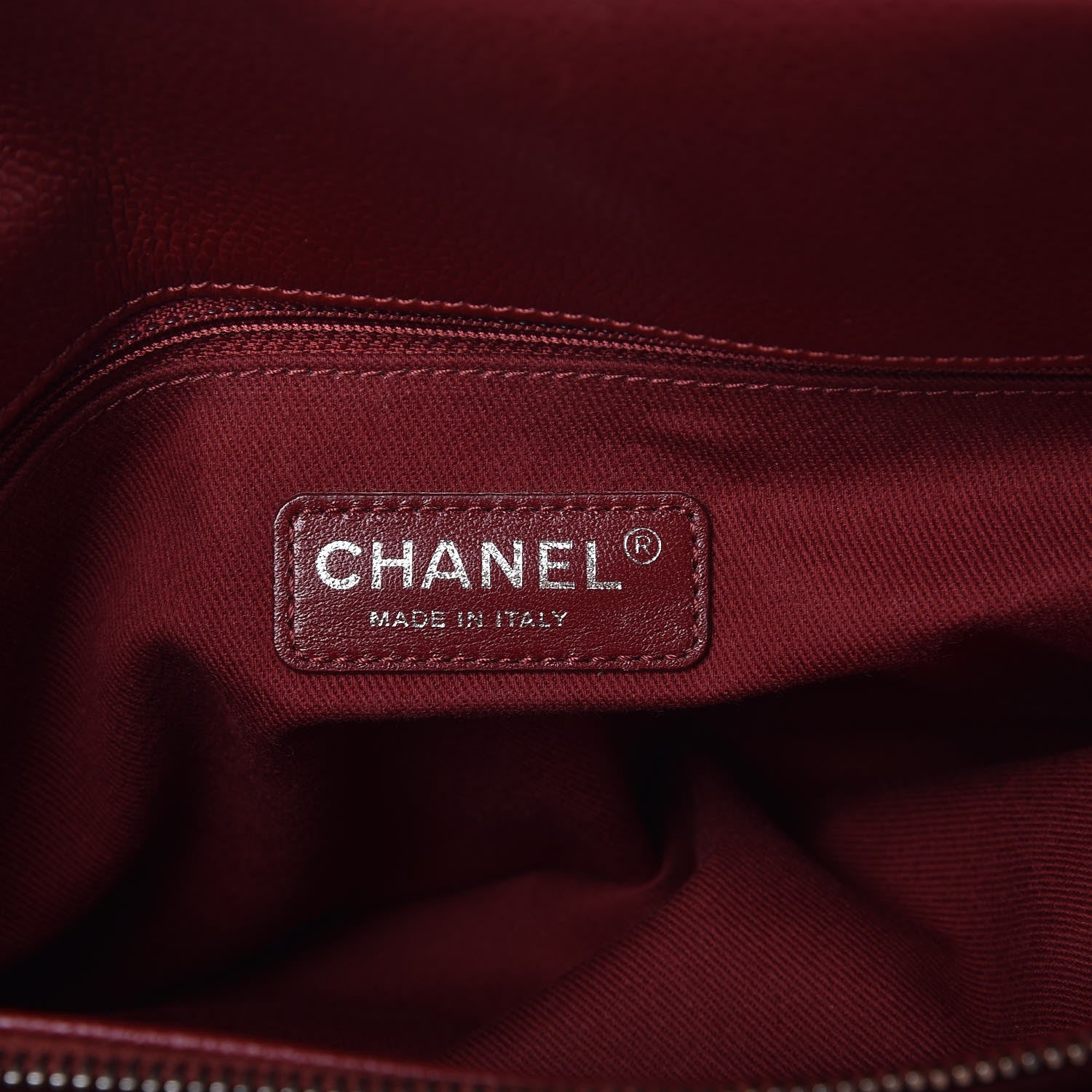 Chanel Soft Caviar Timeless Medium Shopping Tote Dark Red 6 of 8