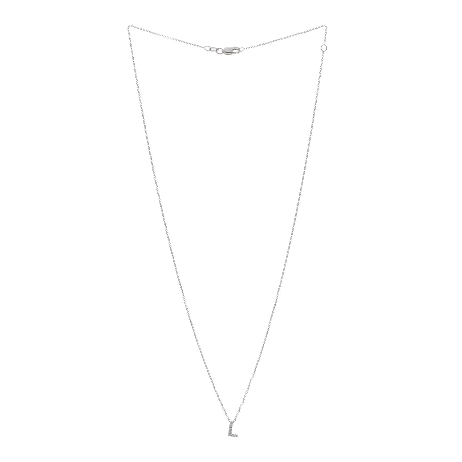 Roberto Coin 18K White Gold Diamond Love Letter L Pendant Necklace 3 of 4