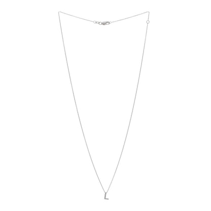 Roberto Coin 18K White Gold Diamond Love Letter L Pendant Necklace 3 of 4