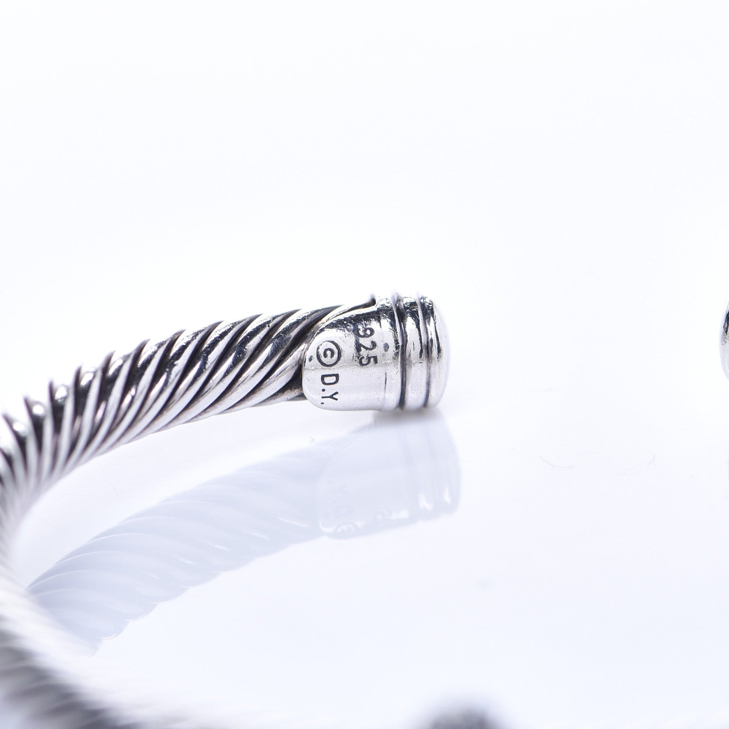 David Yurman Sterling Silver Blue Sapphire 5mm Cable Classics Single Station Bracelet 4 of 5