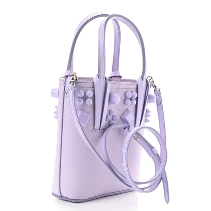 Christian Louboutin Calfskin Empire Spike Studded Mini North South Cabata Tote Lilac Smoke 2 of 10