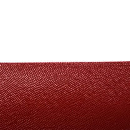 Prada Saffiano Metal Continental Wallet Flap Fuoco 6 of 8