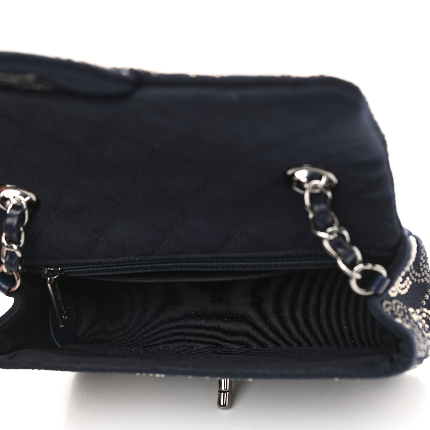 Canvas Studded Mini Rectangular Flap Navy