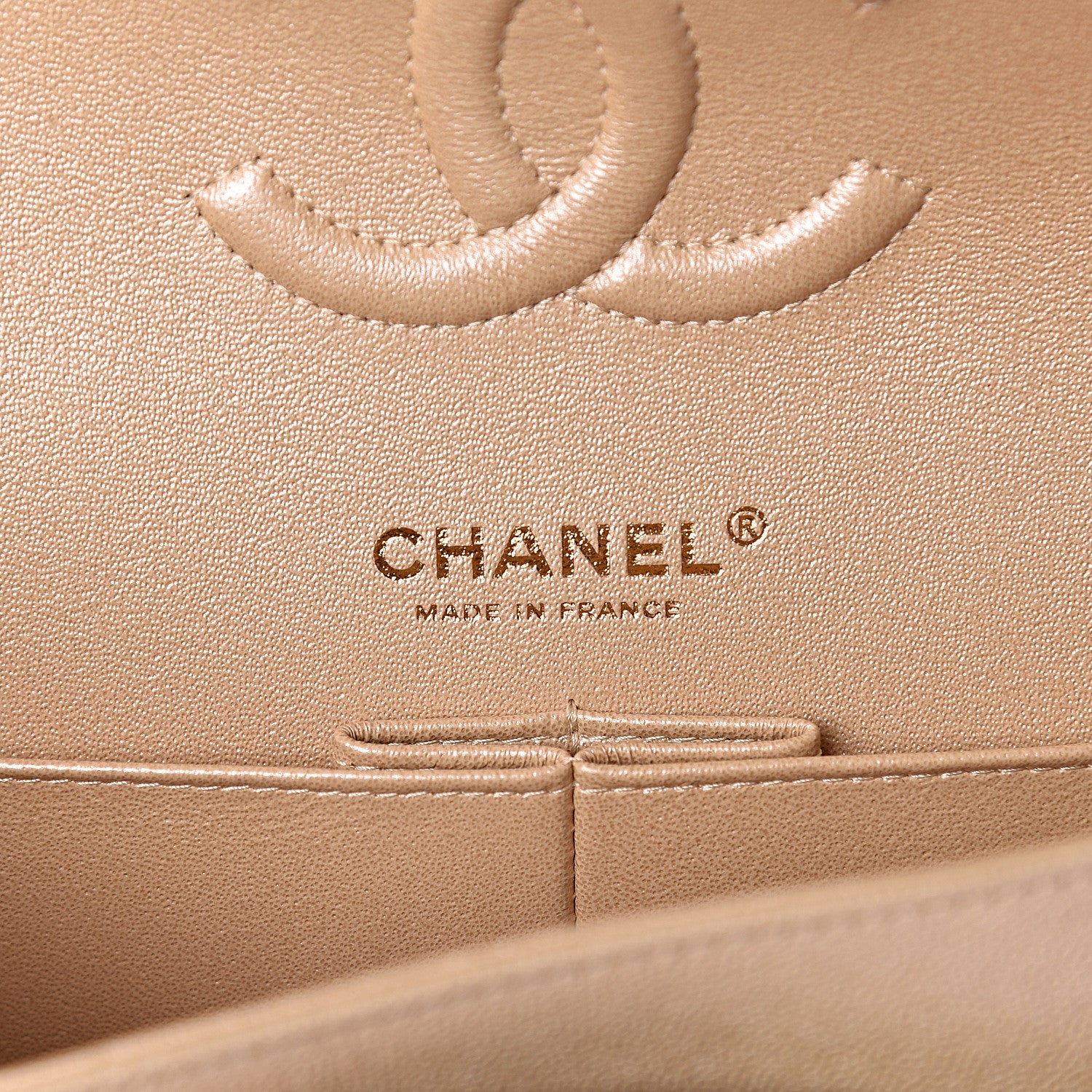 Chanel Iridescent Caviar Quilted Medium Double Flap Beige 6 of 11
