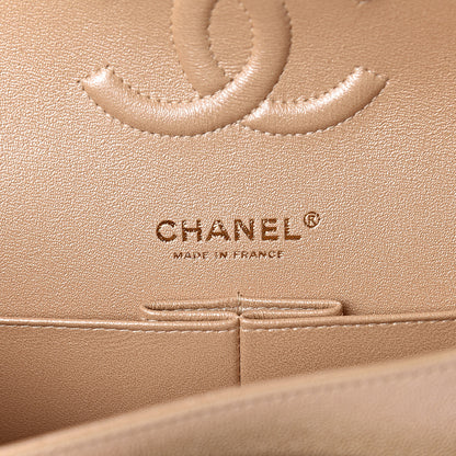 Chanel Iridescent Caviar Quilted Medium Double Flap Beige 6 of 11