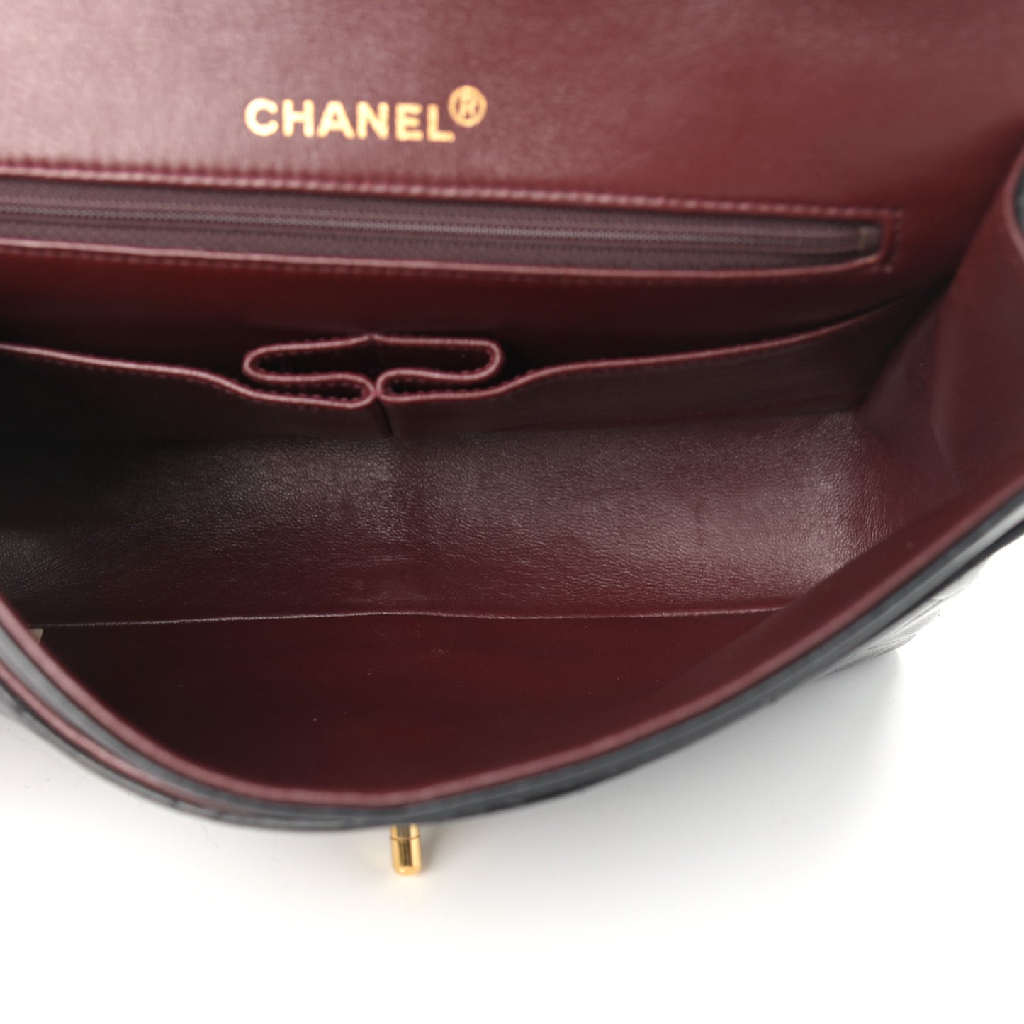 Lambskin Quilted Medium Double Flap Black