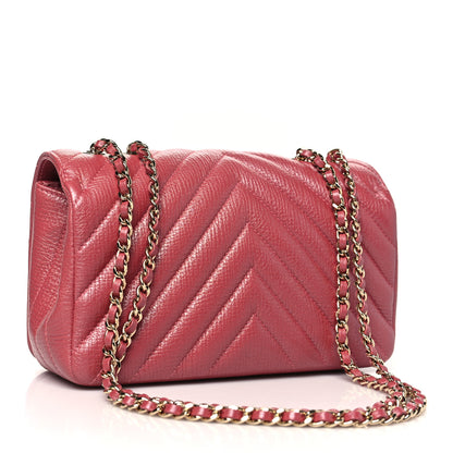 Chanel Calfskin Chevron Quilted Mini Statement Flap Pink 3 of 10