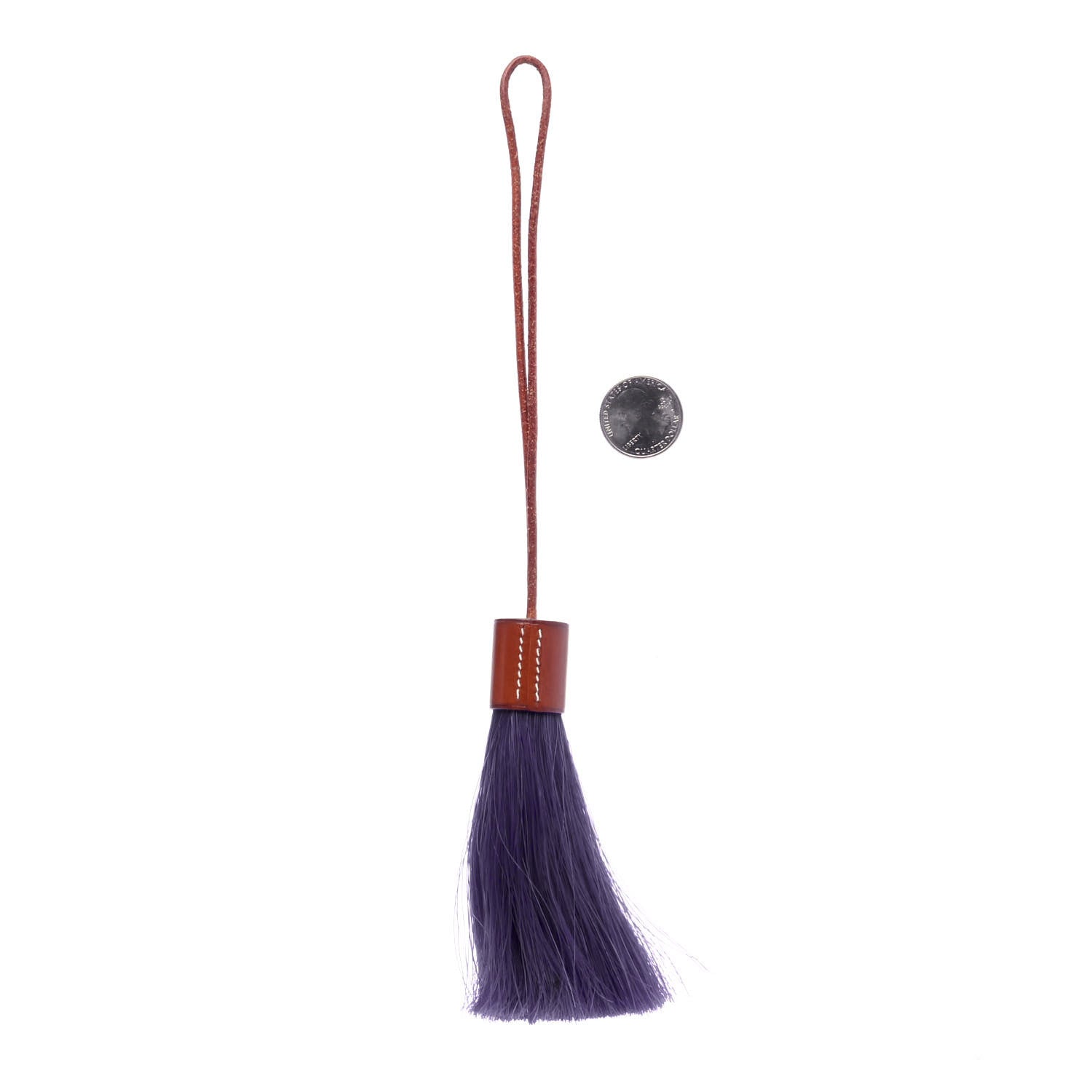 Hermes Horse Hair Barenia Tassel Bag Charm Purple 2 of 4