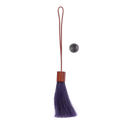 Hermes Horse Hair Barenia Tassel Bag Charm Purple 2 of 4