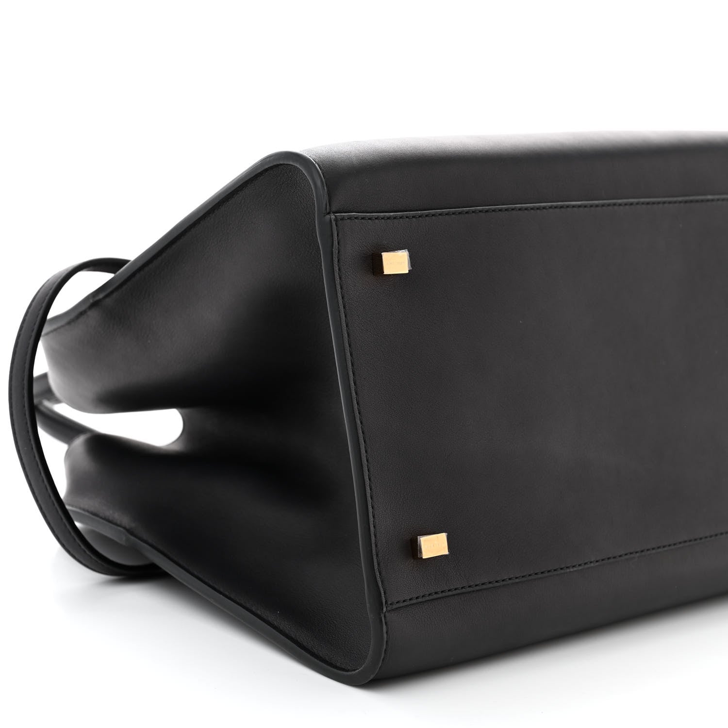 The Row Polished Saddle Calfskin Soft Margaux Belt 12 Black 8 of 9