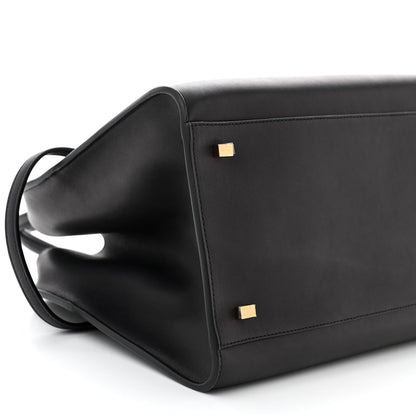 The Row Polished Saddle Calfskin Soft Margaux Belt 12 Black 8 of 9