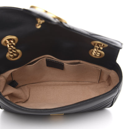 Gucci Calfskin Matelasse Mini GG Marmont Shoulder Bag Black 6 of 13