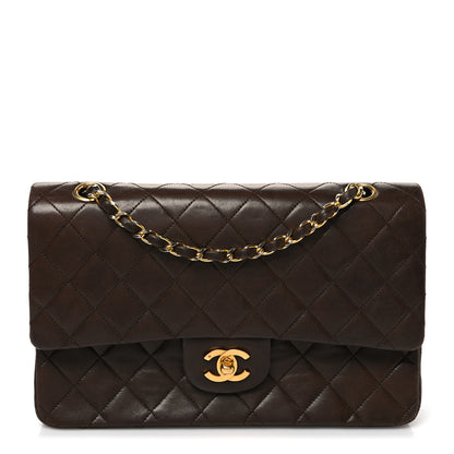 Chanel Lambskin Quilted Medium Double Flap Dark Brown 1 of 13