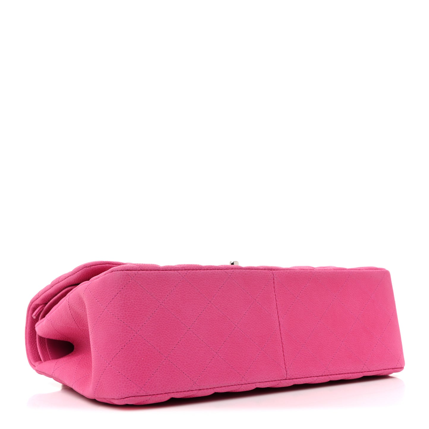 Iridescent Caviar Quilted Jumbo Double Flap Pink