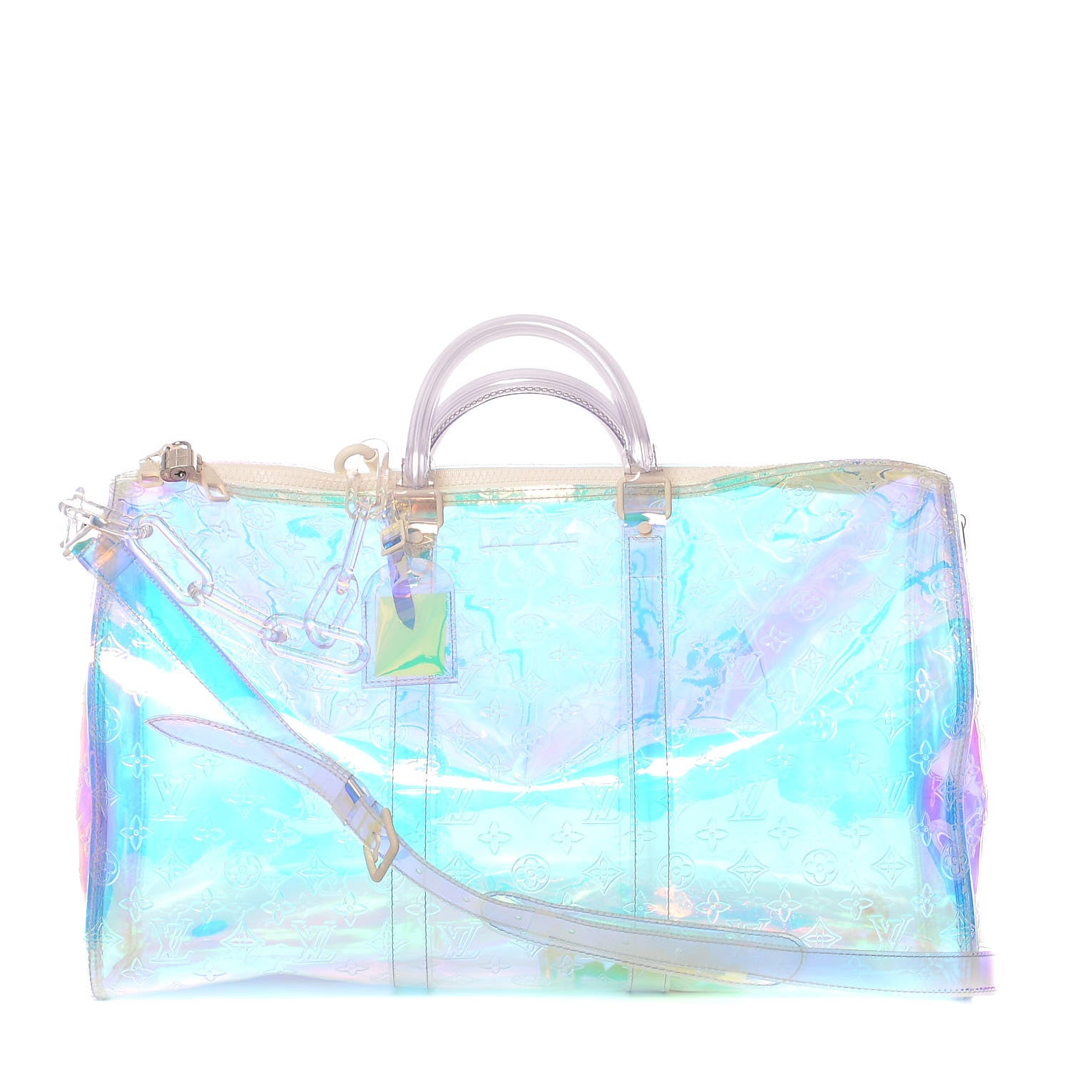 Louis Vuitton PVC Monogram Keepall Bandouliere 50 Iridescent Prism 1 of 9