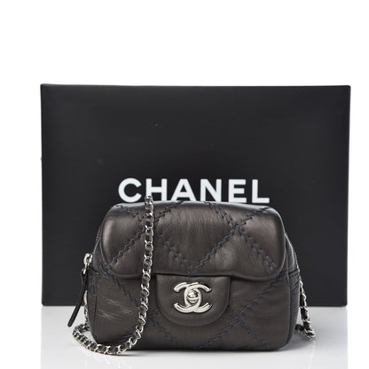 Chanel Metallic Lambskin Stitched New Mini Flap Grey 9 of 9