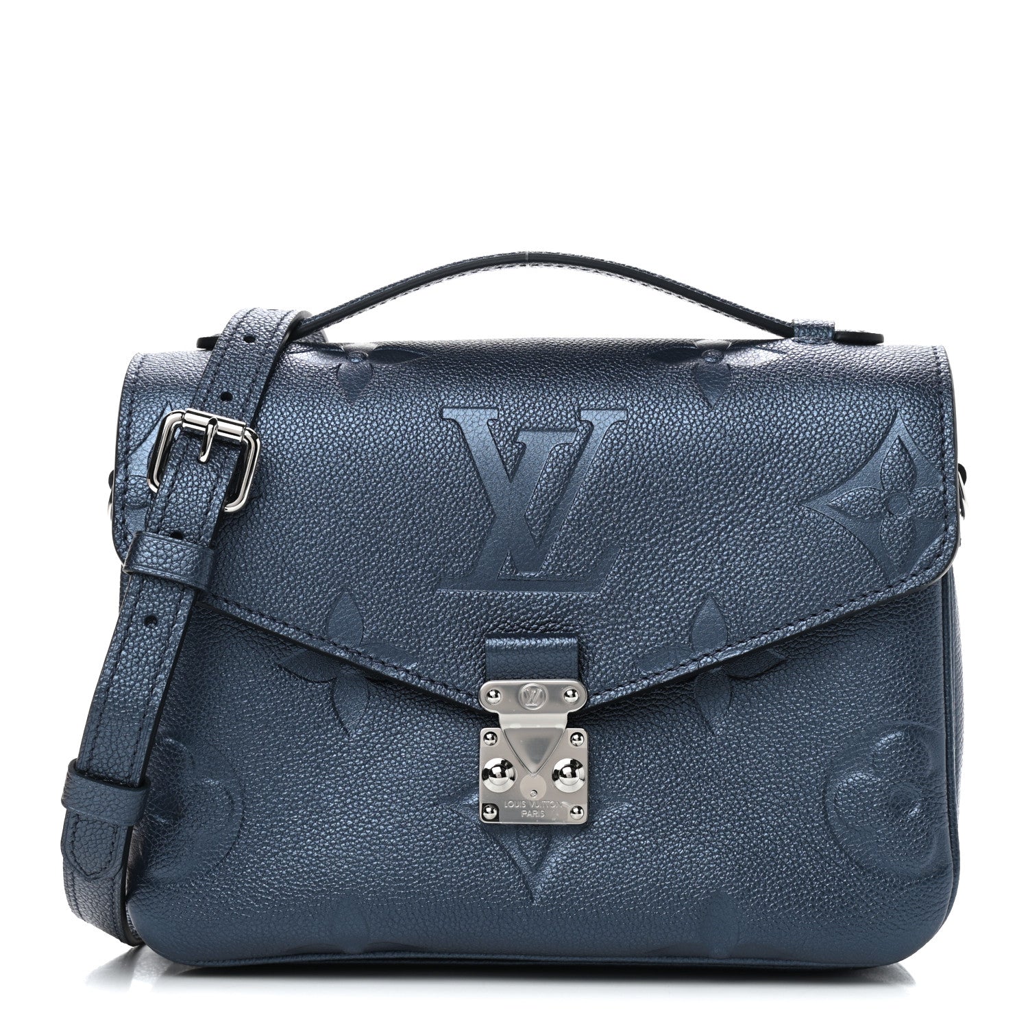 Louis Vuitton Metallic Empreinte Monogram Giant Pochette Metis Navy Nacre 1 of 8