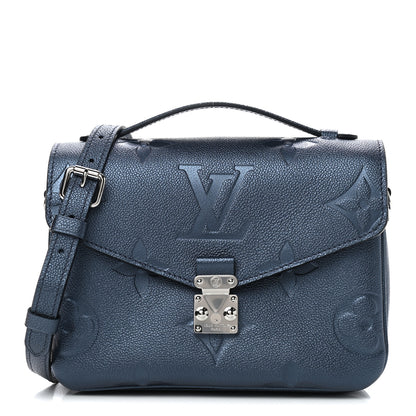 Louis Vuitton Metallic Empreinte Monogram Giant Pochette Metis Navy Nacre 1 of 8