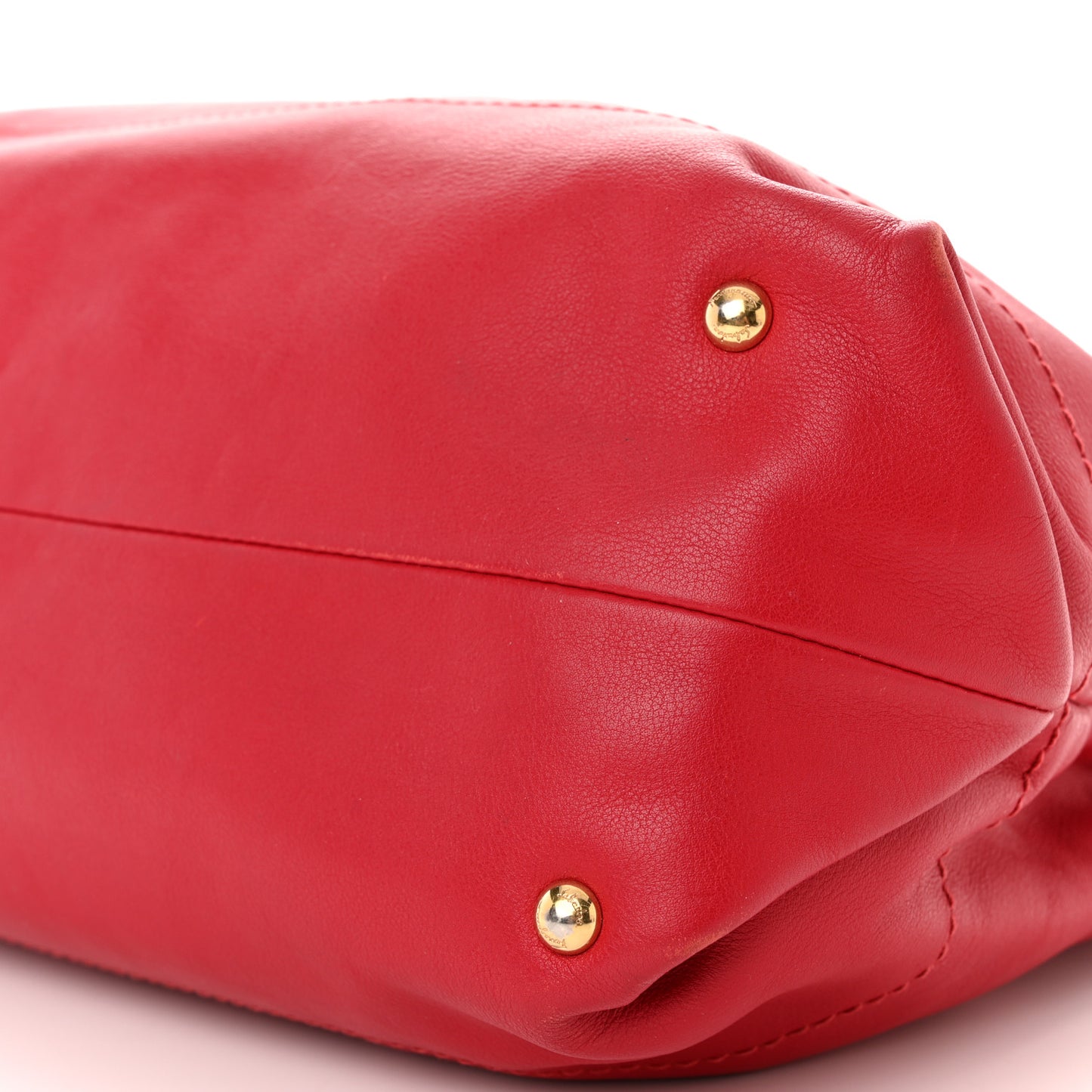 Calfskin Chain Gancini Shoulder Bag Red