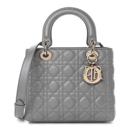 Christian Dior Pearly Lambskin Cannage Medium Lady Dior Opaline 1 of 8