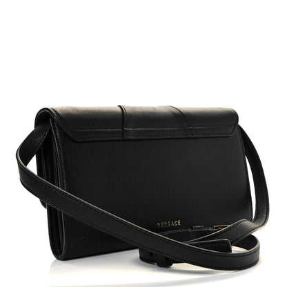 Versace Grained Calfskin Virtus Wallet On Chain Black 2 of 8