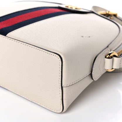 Gucci Textured Dollar Calfskin Web Small Ophidia Dome Shoulder Bag Mystic White 10 of 12
