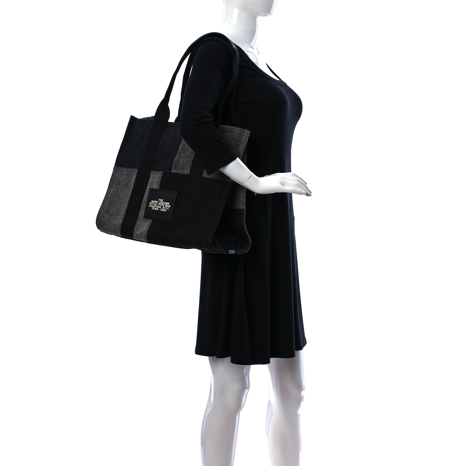 Marc Jacobs Denim Canvas LargeTote Bag Grey 2 of 10