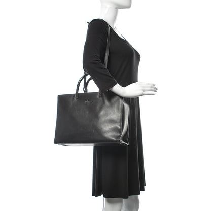 Gucci Calfskin Bamboo Top Handle Bag Black 2 of 29