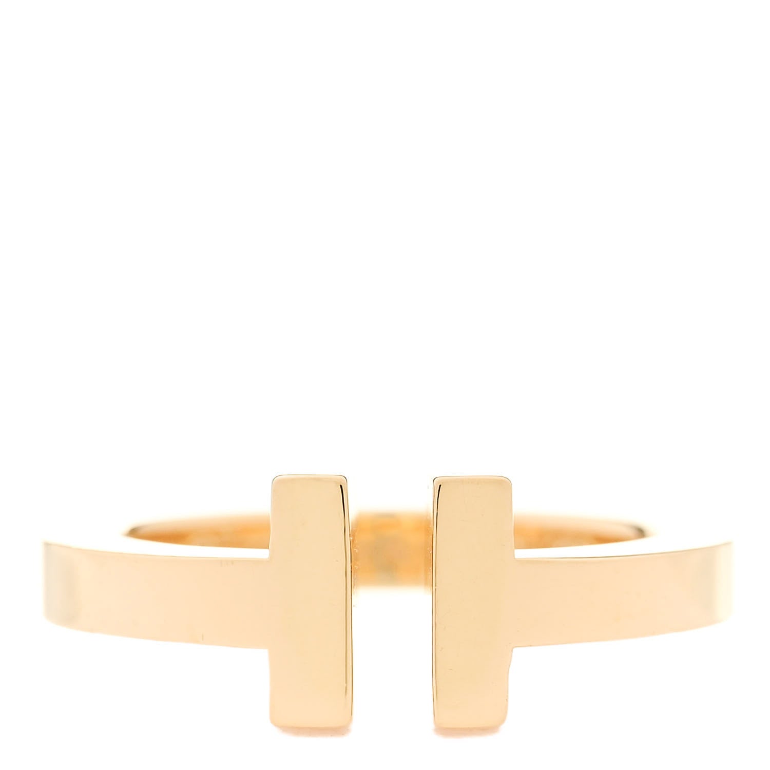 Tiffany 18K Yellow Gold T Square Ring 51 5.75 1 of 5