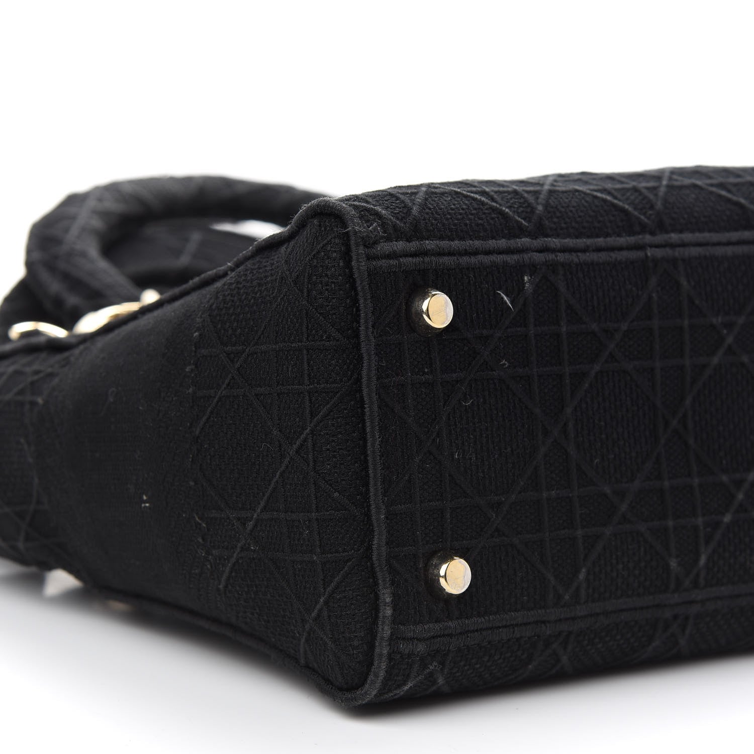 Christian Dior Canvas Embroidered Cannage Medium Lady D-Lite Black 11 of 12