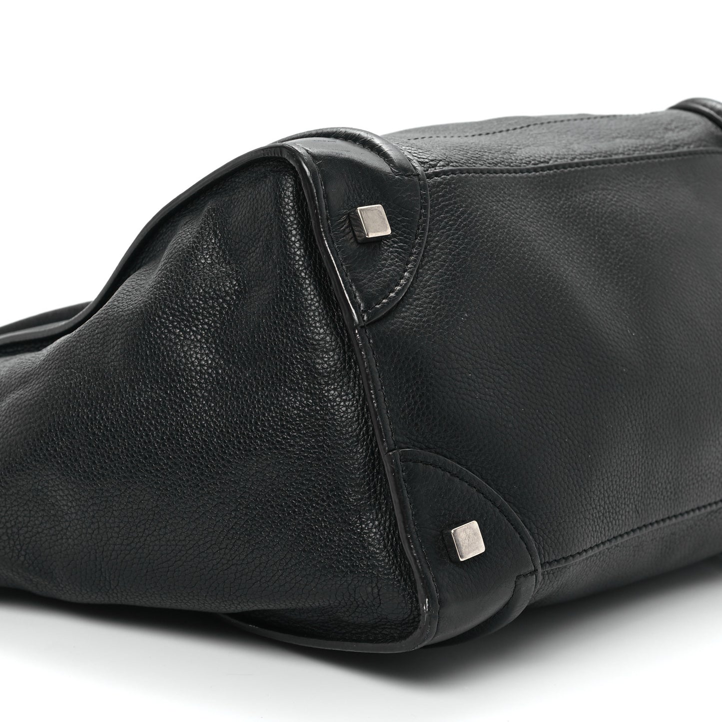 Drummed Calfskin Mini Luggage Black