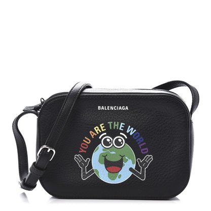 Balenciaga Calfskin You Are The World XS Everyday Camera Bag Black 1 of 9