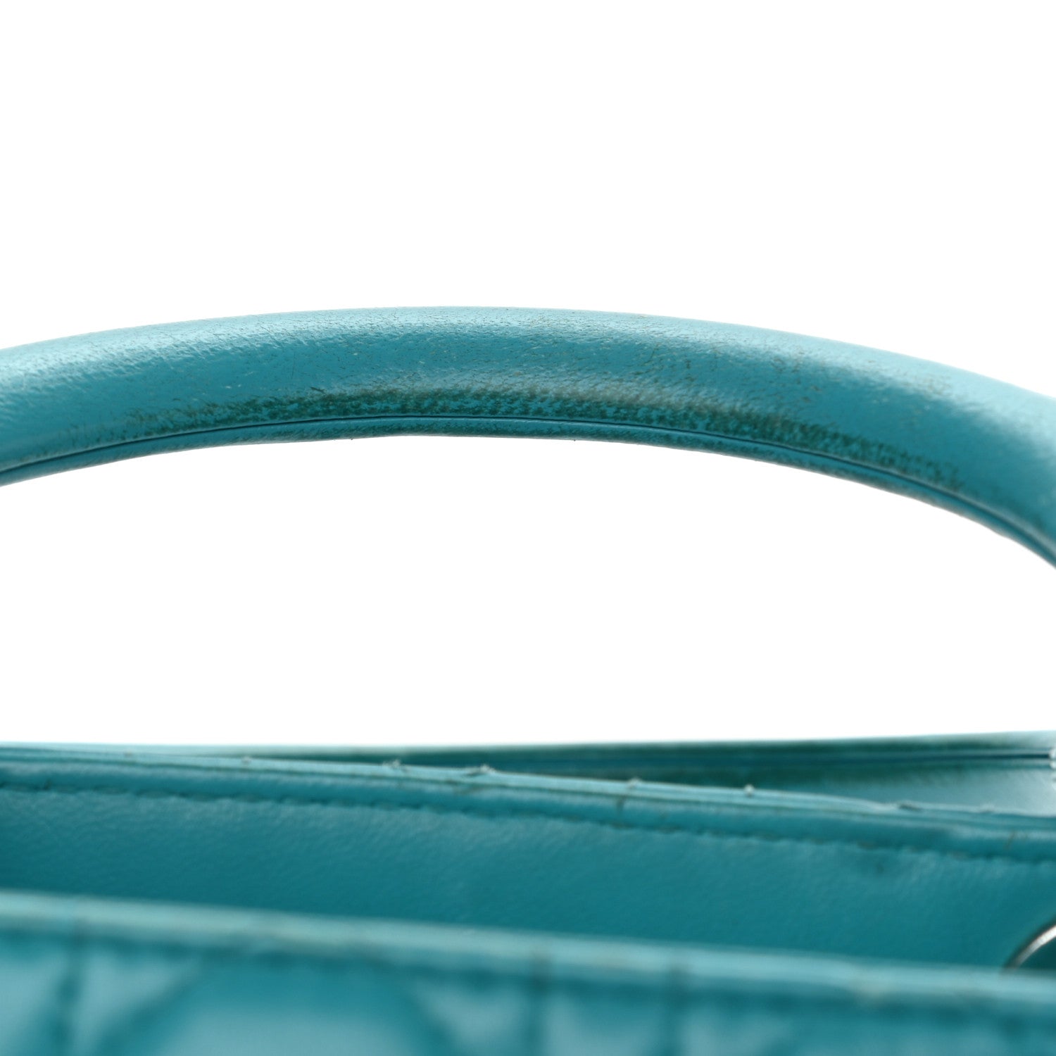 Christian Dior Lambskin Cannage Medium Lady Dior Turquoise 16 of 20