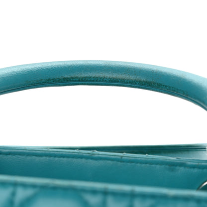 Christian Dior Lambskin Cannage Medium Lady Dior Turquoise 16 of 20