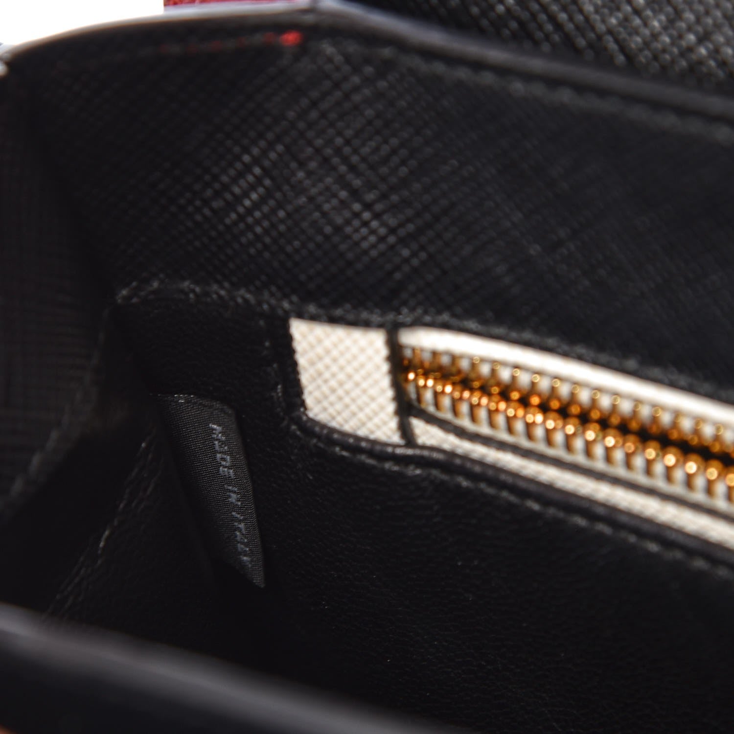 Prada Saffiano Shoulder Bag Black White 7 of 10