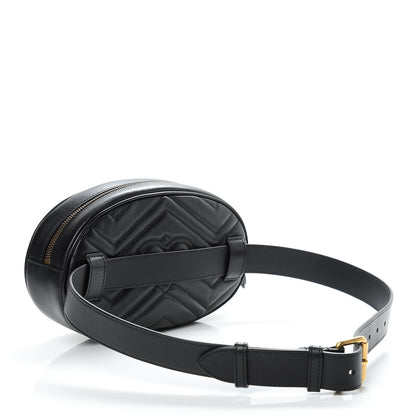 Gucci Calfskin Matelasse GG Marmont Belt Bag 85 34 Black 3 of 11