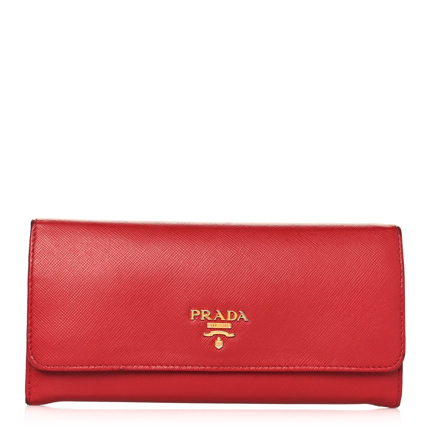 Saffiano Metal Continental Flap Wallet Fuoco