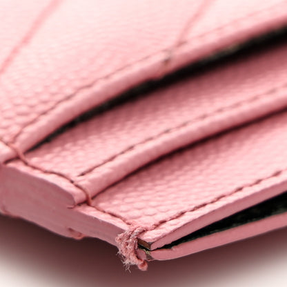 Saint Laurent Grain De Poudre Matelasse Chevron Monogram Credit Card Case Dark Rose 10 of 12
