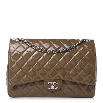 Chanel Patent Calfskin Quilted Maxi Double Flap Grey 1 of 12