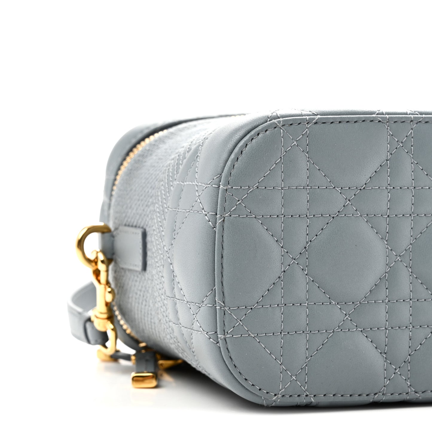 Lambskin Cannage Small Diortravel Vanity Case Cloud Blue