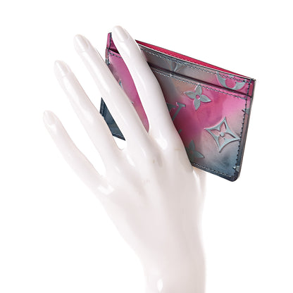 Louis Vuitton Metallic Vernis Card Holder Blue Pink 2 of 7