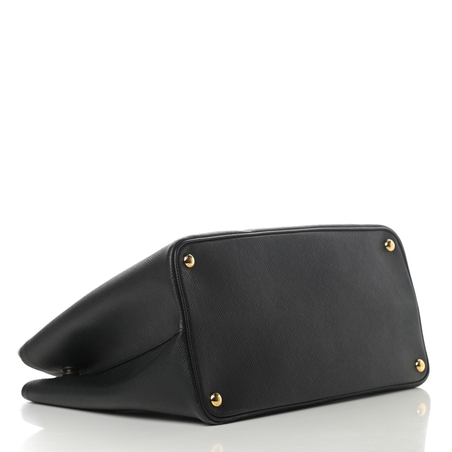 Saffiano Cuir Large Double Bag Black Fuoco
