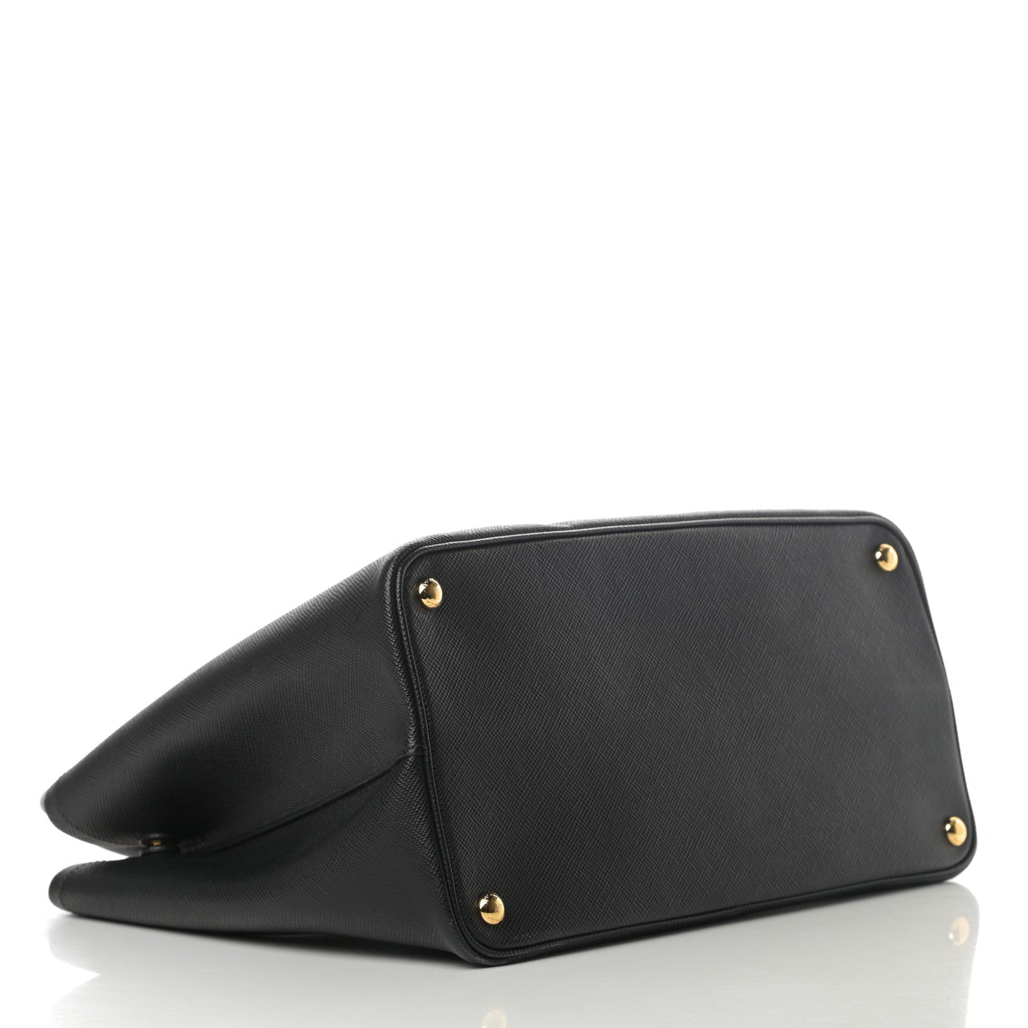 Prada Saffiano Cuir Large Double Bag Black Fuoco 4 of 11
