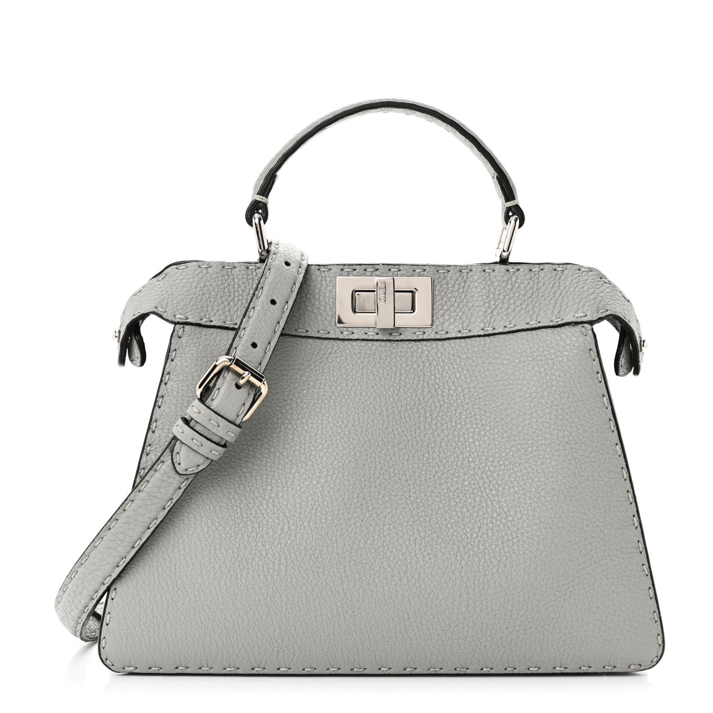 Cuoio Romano Selleria Bi-Color Small Peekaboo I SEE U Satchel Ghiaccio Asfalto