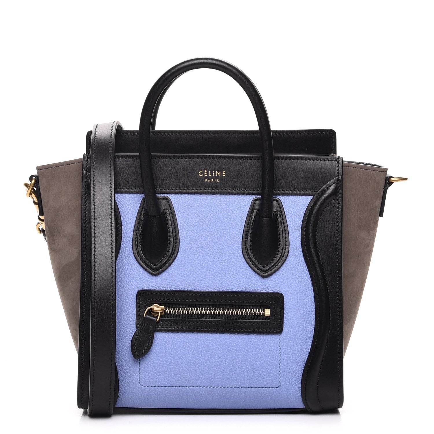 Celine Baby Grained Calfskin Nubuck Nano Tri-Color Luggage Porcelain 1 of 7